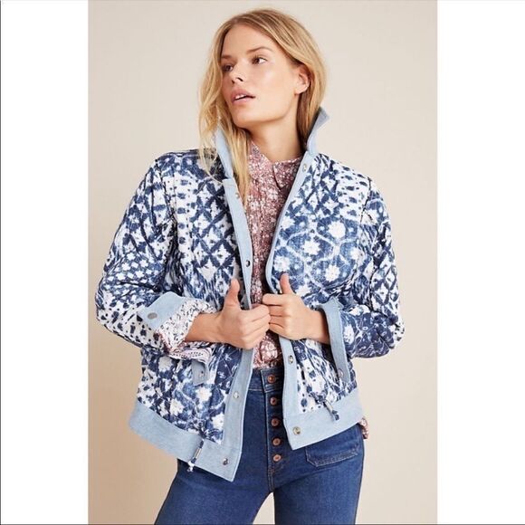 BlankNYC Reversible Denim-Trimmed Patchwork Jacket - Picture 1 of 6